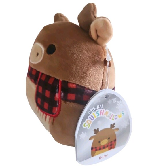Squishmallow 5" RUBY Reindeer With Scarf Christmas Holiday Collection Rare NWT - Picture 3 of 7